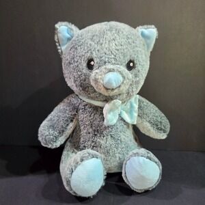 PetSmart Charities Lucky the Cat Grey & Blue Bow Squeaky Plush Dog Toy 11" NWOT